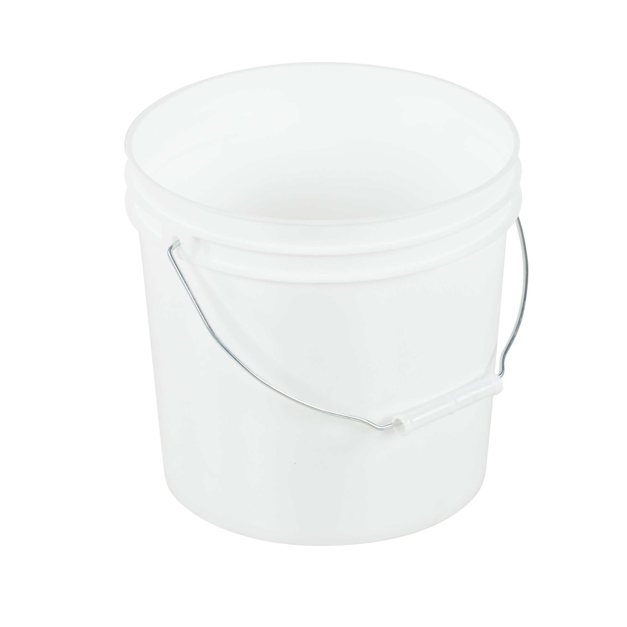 Vestil Open Head Pail with Steel Handle - 3.5 Gal., White, Model# PAIL-35-PWS